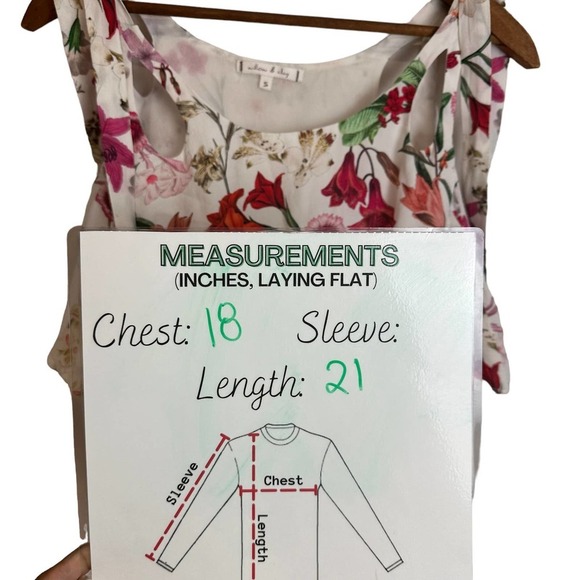 WILLOW & CLAY Floral Tie Strap Cold Shoulder Top SZ SMALL - Picture 8 of 11